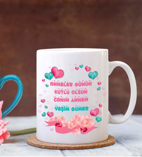 Kişiye Özel Anneler Günün Kutlu Olsun 14 Temalı Beyaz Kupa Bardak