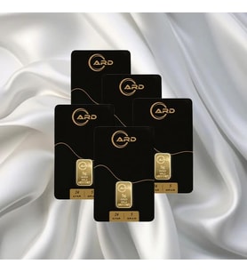 5 Adet 5 Gr 24 Ayar Ard Gram Altın