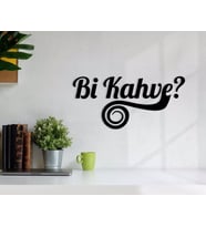 BK Home Bi Kahve Ahşap Duvar Yazısı-4 (Siyah)