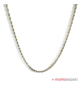 Marka Sepeti Gold ve Gümüş Burgu Tasarım Çelik Zincir Kolye