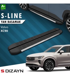 S-Dizayn Volvo XC90 Makyajlı Hybrid S-Line Krom Yan Basamak 203 Cm 2024 Üzeri A+ Kalite