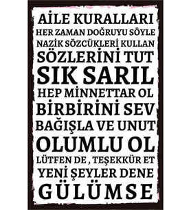 Duvar Yazısı Temalı Yazılı Ahşap Poster