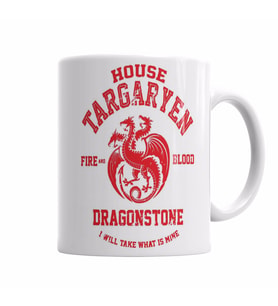 Game of thrones House  Targaryen    Kupa Bardak Porselen