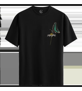 Ink Butterfly %100 Pamuklu Kadın Siyah Tişört - Premium Quality