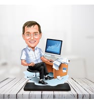 kişiye özel karikatür biblo borsacı adam