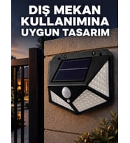 Güneş Enerjisi ile Şarj Olan Hareket Sensörlü 3 Modlu LED Dış Mekan Duvar Aydınlatması