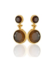 Kadir Jewellery 22 Ayar Altın Kaplama Kadın Taşlı Küpe -El İşçiliği Ve Hipoalerjenik Küpe
