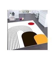 Rovigo Home Dijital Baskı Yıkanabilir Kaymaz Taban Salon Halısı RVG0127-SD934 (Beyaz)