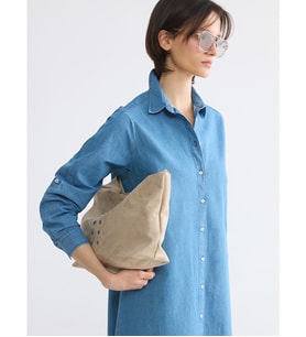 LCW EVERYDAY İndigo Gömlek Yaka Mini Jean Elbise