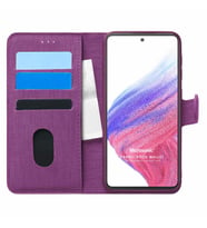 Microsonic Samsung Galaxy A53 5G Kılıf Fabric Book Wallet Mor