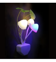 ÇİÇEKLİ DEKORATİF RGB SENSÖRLÜ GECE LAMBASI (Beyaz)
