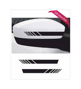Oto Ayna Şerit Sticker Siyah 2 Li 20*2,5 Cm