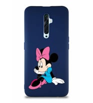 Oppo Reno 2Z Soft Premier Kapak Minnie Mouse-E Tasarımlı Silikon Kılıf - Lacivert (Şeffaf)