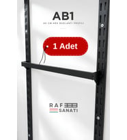 1 Adet - AB1 60 cm Ara Bağlantı Profili – 10x30 Profil 40 mm Hatve - Konik Dikme Uyumlu Mağaza Raf Askı Aparatı Siyah