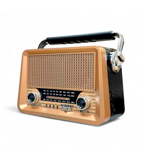 Eskitme Nostalji Radyo Ahşap Görünüm Şık Tasarım Nostaljik Radyo (Kahve Leopar)