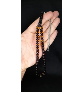 SÜRMELİ UÇAK CAMI TESBİH SARI-BORDO RENKLİ KAPSÜL KESİM T-353 (Çok Renkli)