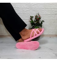 Brn 302 Pembe Ahtapot Hasırlı Kaymaz Havuz Plaj Bayan Terliği