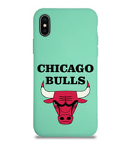 Apple iPhone XS Max  Lansman Kılıf Chicago Bulls Tasarımlı Altı Kapalı İçi Kadife Kaplı  Kapak (Şeffaf)