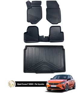 Opel Corsa F 2019 3D Havuzlu Paspas Ve Bagaj Havuzu İkili Set