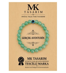 MK TASARIM GERÇEK AVENTURİN TAŞI BİLEKLİK MK.7000.845- RAHATLIK-DİNGİNLİK-ENERJİ- STRES BİLEKLİĞİ