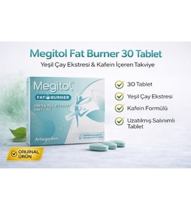 Megitol Fat Burner 30 Tablet – Yeşil Çay Ekstraktı ve Kafein İçeren Takviye Edici Gıda