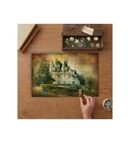 Büyük Lüks Ev - Ağaçlar Tasarımı 240 parça Ahşap Puzzle Ahşap Kutuda MP00342