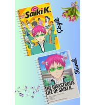 Saiki kusuo defter seti 2 adet A4 boyutu 21*30 çizgili + kareli 60 syf