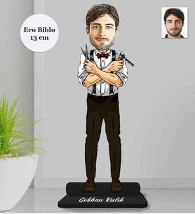 Kişiye Özel Berber Erkek Ahşap Eco Biblo -1