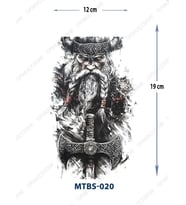 MTBS-020 ORTA BOY YAŞLI VİKİNG SAVAŞCI DESEN GEÇİCİ DÖVME-TATTO
