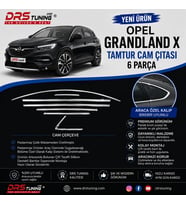 Opel Grandland X Krom Cam Çıtası 6 Parça