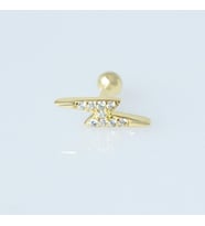 Şimşek Gold Kaplama Gümüş Tragus