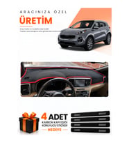 KİA SPORTAGE (2018-2021) Uyumlu Torpido Koruma Örtüsü Oto Kılıfı - Siyah Kırmızı