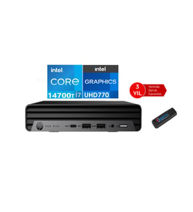 Hp Pro Mini 400 G9 Intel Core İ7-14700T 64GB Ddr5 256GB SSD WINDOWS11PRO Mini Masaüstü Bilgisayar 99H6W3ET81+ZETTAUSBBELLEK
