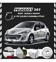 Peugeot 207 Oto Araç Kapı Koruma Fitili 5metre Parlak Beyaz Renk