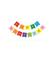 Renkli Gümüş Happy Yaldızlı Banner