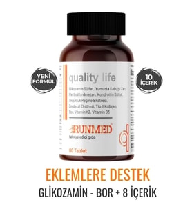 Runmed 60 Tablet Glukozamin Msm Kondroitin Tip 2 Kollojen, D Ve K Vitamini, Yumurta Kabuğu Zarı