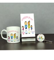 Çekirdek Aile Üçlü Set (Kupa + Telefon Standı + Anahtarlık)