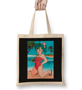 Bulma Classic Anime Girl Beach Swimsuit Bez Çanta Uzun Saplı