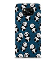 Xiaomi Poco X3 Uyumlu Lansman Kılıf Panda Tasarımlı İçi Kadife Kapak-Lacivert (Şeffaf)