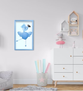 BK Home Flamingo Tasarımlı Dekoratif Mavi Ahşap Çerçeveli Çocuk Odası Tablo-2