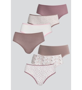 DoReMi Daily Fit 7’li Günlük Rahat Kalıp Kadın Slip Külot (Desenli)