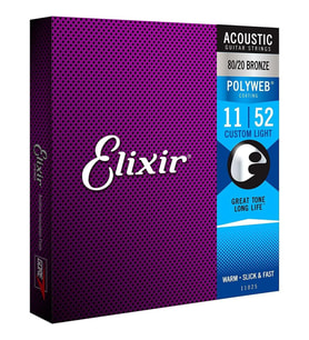 Elixir 11025 Polyweb Bronze Custom Light Akustik Gitar Teli (.011-.052)