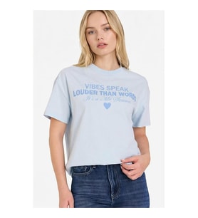 Defacto Baskılı Açık Mavi Kadın T-Shirt G5903AX/BE772