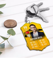 BK Gift Kişiye Özel Ahşap Anahtarlık Futbolcu Kartı-14