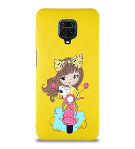 Xiaomi Redmi Note 9S Soft Premier Kapak Vespagirl Tasarımlı Silikon Kılıf - Sarı (Şeffaf)