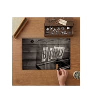 Siyah Beyaz Kuş Kafesi Tasarımı 240 parça Ahşap Puzzle Ahşap Kutuda MP01493