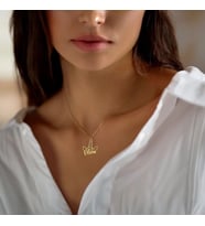Kişiye Özel Unicorn Detaylı İsim Kolye 925K Gümüş (Gold)