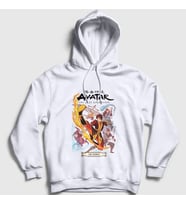 Presmono Unisex Beyaz Search Anime Avatar The Last Airbender Kapüşonlu Sweatshirt 262627tt