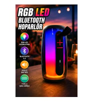 RGB LED Bluetooth Hoparlör Taşınabilir Güçlü Bas Ses Type-C Şarjlı