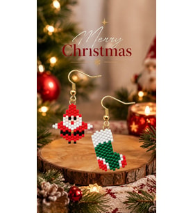 Miyuki Boncuk El Yapımı Minik Noel Baba Ve Çorap Yılbaşı Christmas Noel